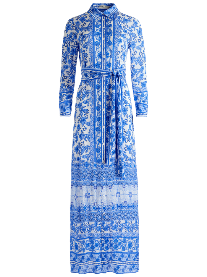 CHASSIDY MAXI SHIRT DRESS - GREEK TILE image 5 - Alice And Olivia