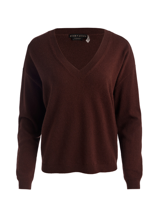 MOCHA-WILLIAMS CASHMERE PULLOVER