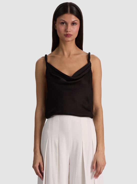 BLACK-MONIQUE TWIST STRAP TANK