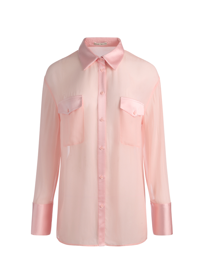 FINELY OVERSIZED UTILITY SHIRT - ENGLISH ROSE image 5 - ALICE + OLIVIA