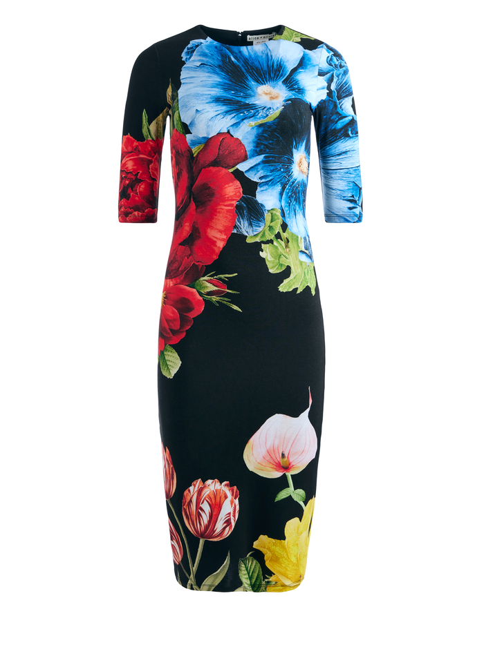 DELORA CREW NECK MIDI DRESS - LE PARISIEN BLACK image 5 - Alice And Olivia