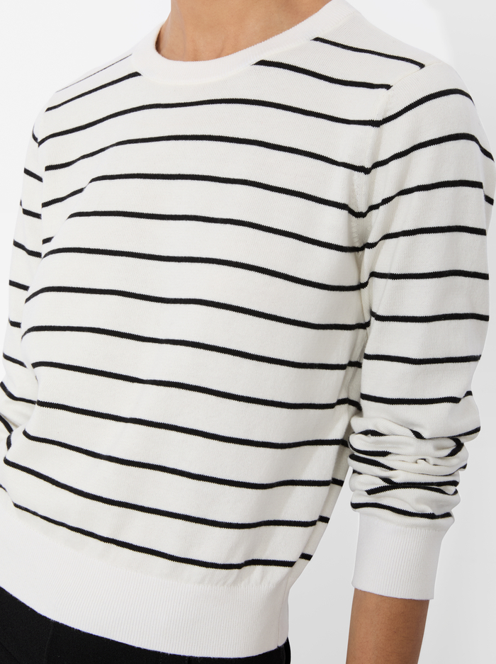CAROLANN SHRUNKEN PULLOVER - SOFT WHITE/BLACK image 3 - Alice And Olivia