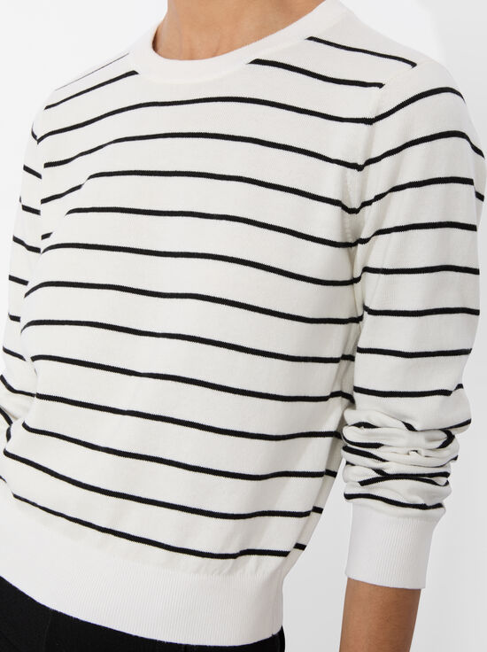 SOFT WHITE/BLACK-CAROLANN SHRUNKEN PULLOVER