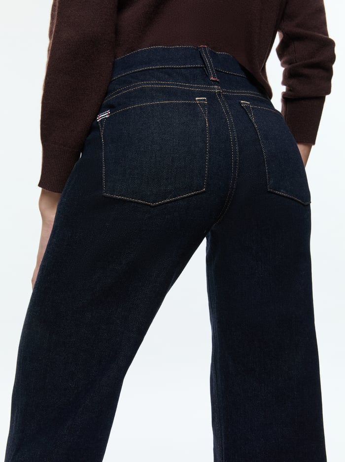 BODIE LOW RISE JEAN - DARK RINSE image 4 - Alice And Olivia