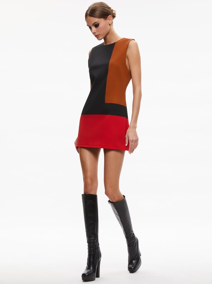 WYNELL MINI DRESS - MULTI COLORBLOCK image 4 - Alice And Olivia