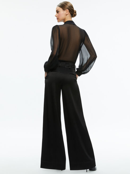 BLACK-ROANNE SHEER BLOUSE