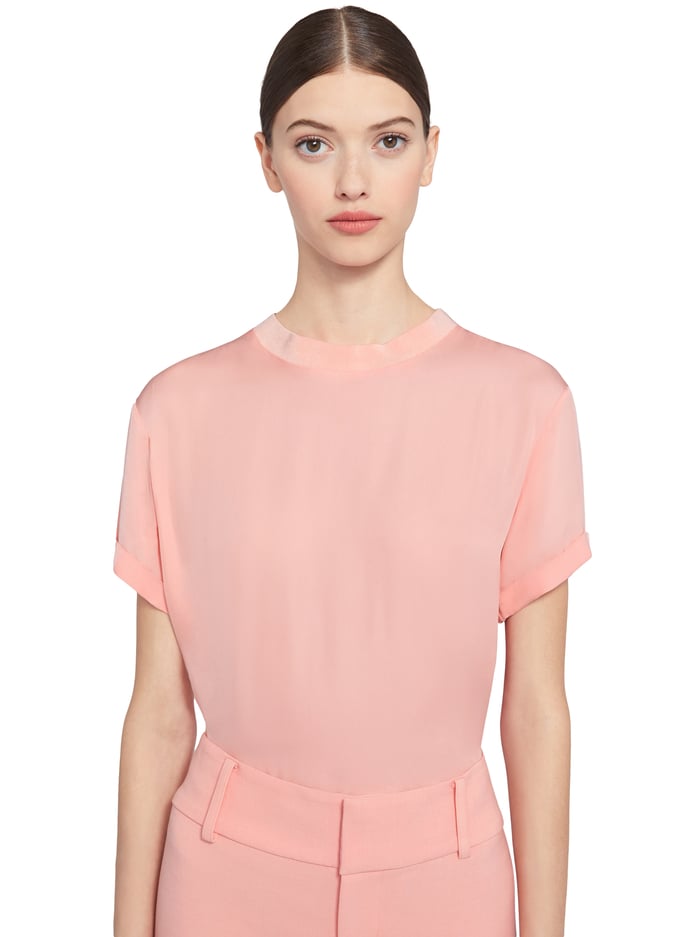 JANN ROLL SLEEVE BOXY TEE - BLUSH image 1 - Alice And Olivia