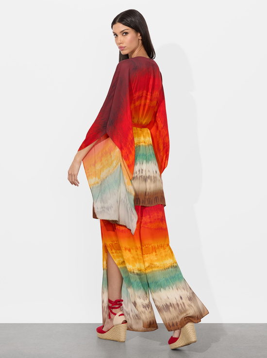 CRYSTAL TIE DYE-MARVA BELTED MINI KAFTAN