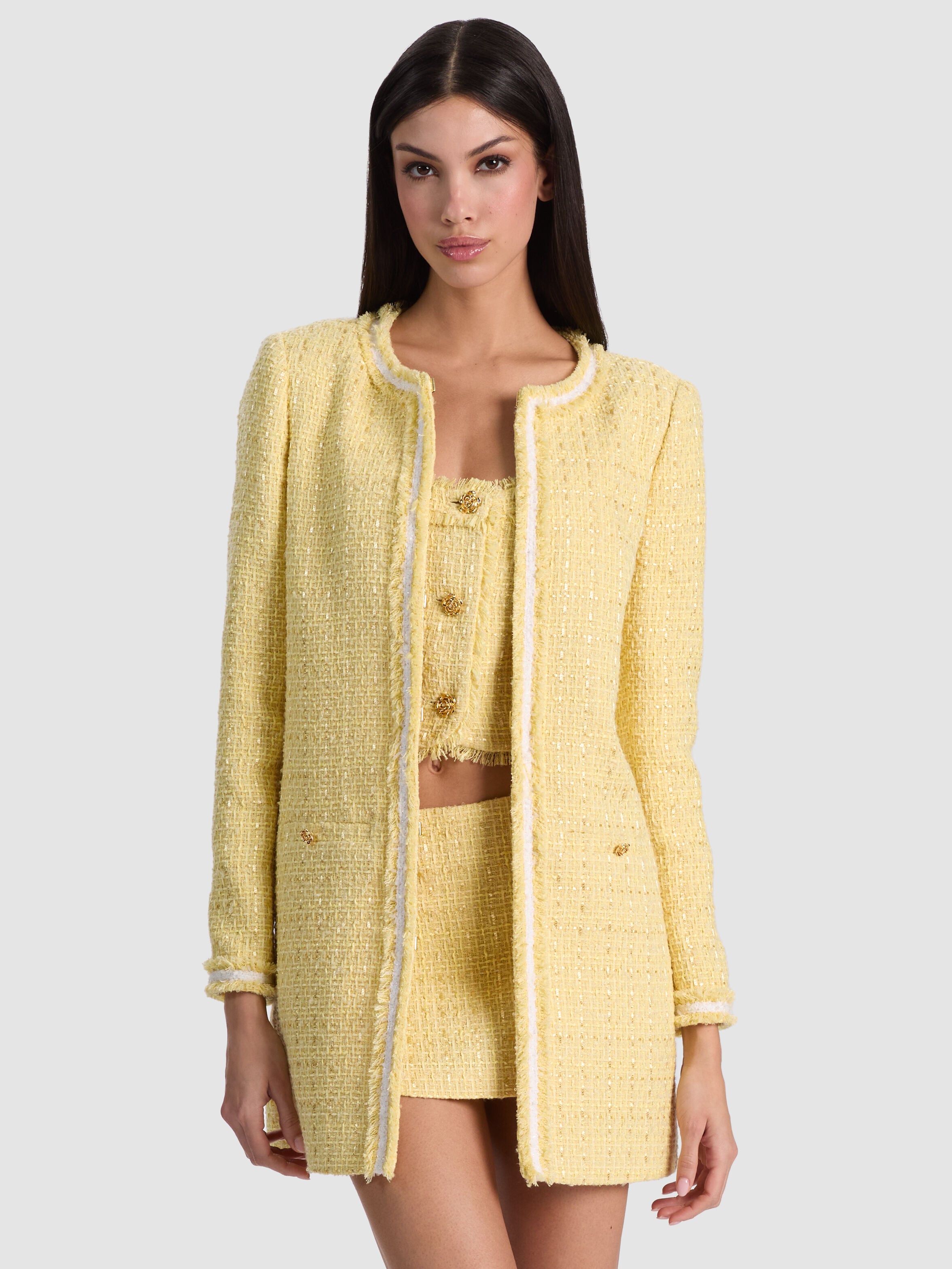 KIDMAN LONG JACKET in BUTTER | ALICE + OLIVIA
