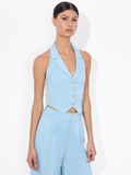 DONNA HALTER VEST - MINERAL BLUE