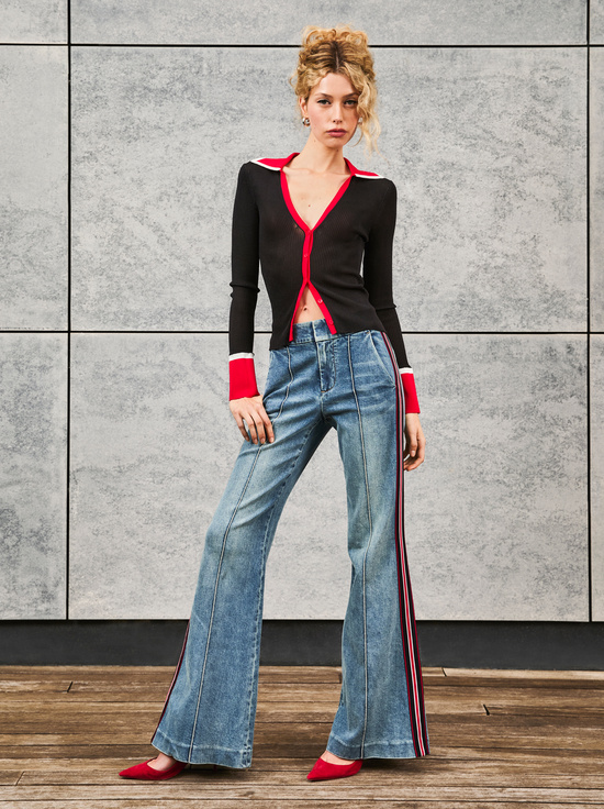 ALBERTINE BLUE-DYLAN STRIPED JEAN