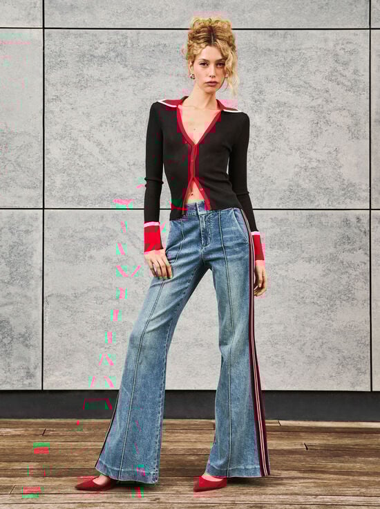 ALBERTINE BLUE-DYLAN STRIPED JEAN