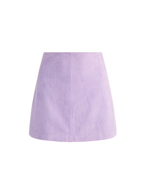 DARK LILAC-RILEY SUEDE MINI SKIRT