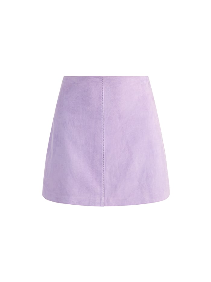 RILEY SUEDE MINI SKIRT - DARK LILAC image 5 - Alice And Olivia
