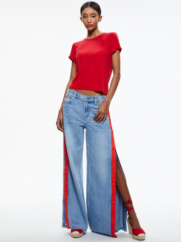 ROLA WIDE LEG SNAP SIDE JEAN - MADDY BLUE image 4 - ALICE + OLIVIA