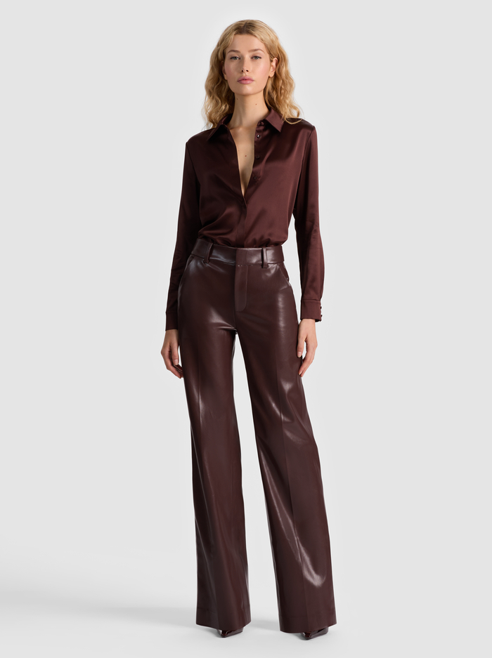 WILLA SILK BLOUSE - DARK CHOCOLATE image 1 - ALICE + OLIVIA