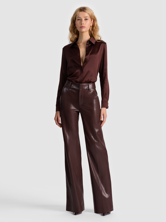 DARK CHOCOLATE-WILLA SILK BLOUSE