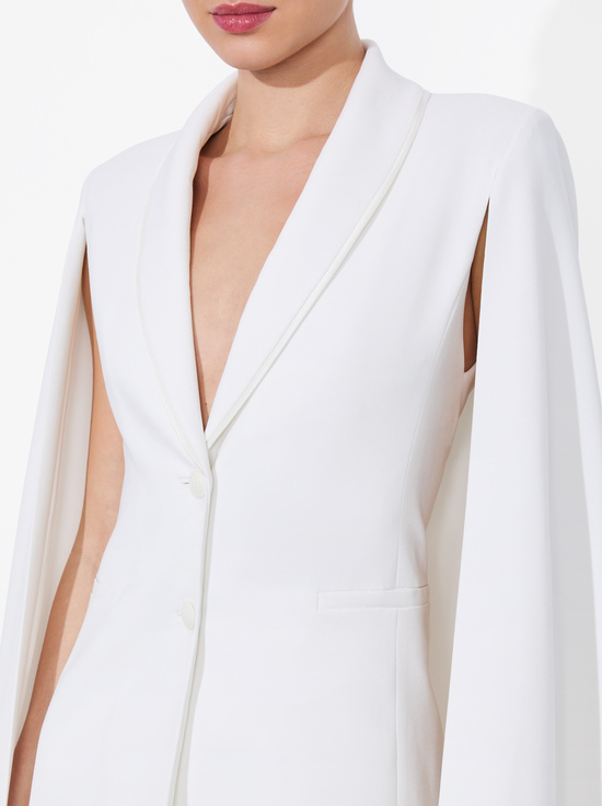 OFF WHITE-ESTHER CAPE SLEEVE MAXI BLAZER