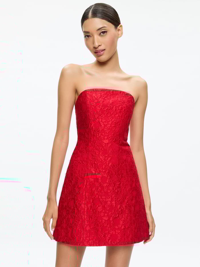 VELIA MINI DRESS - PERFECT RUBY image 1 - Alice And Olivia
