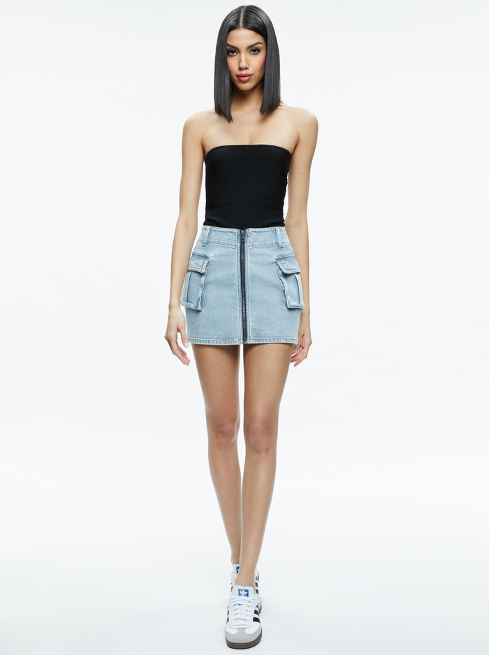 RAHMI CARGO MINI SKIRT - ROCKSTAR BLUE image 1 - Alice And Olivia