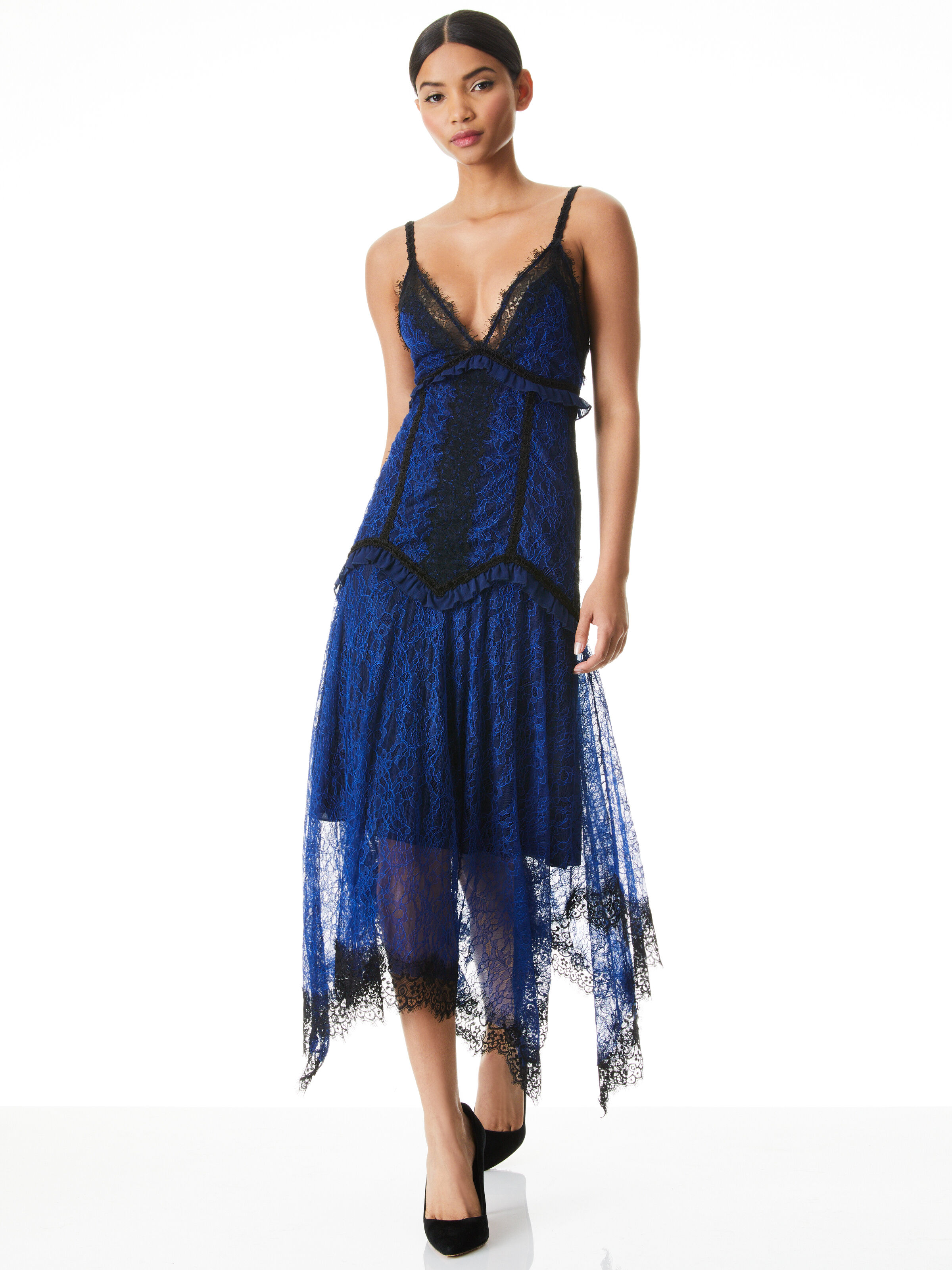 navy handkerchief dress