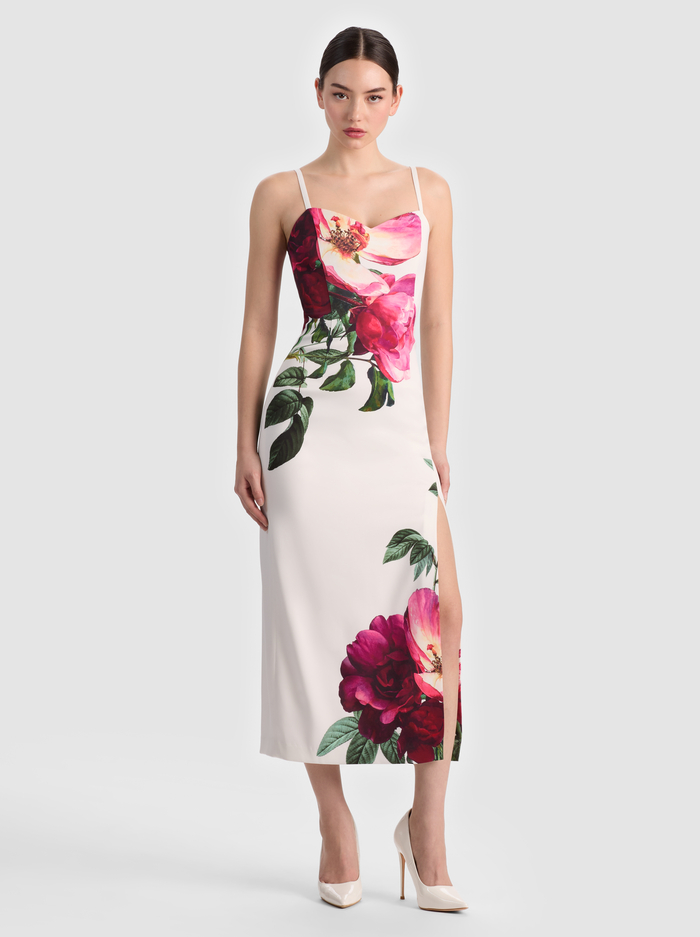 NINA MIDI DRESS - EMPRESS BLOOM OFF WHITE image 3 - ALICE + OLIVIA