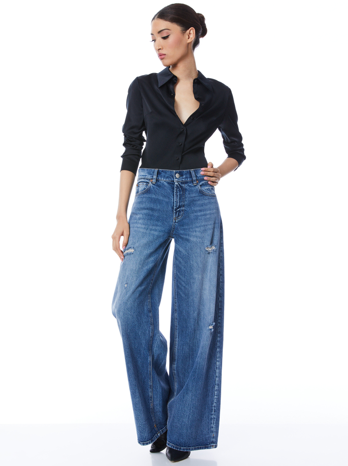 WILLA FITTED TOP - BLACK image 2 - Alice And Olivia