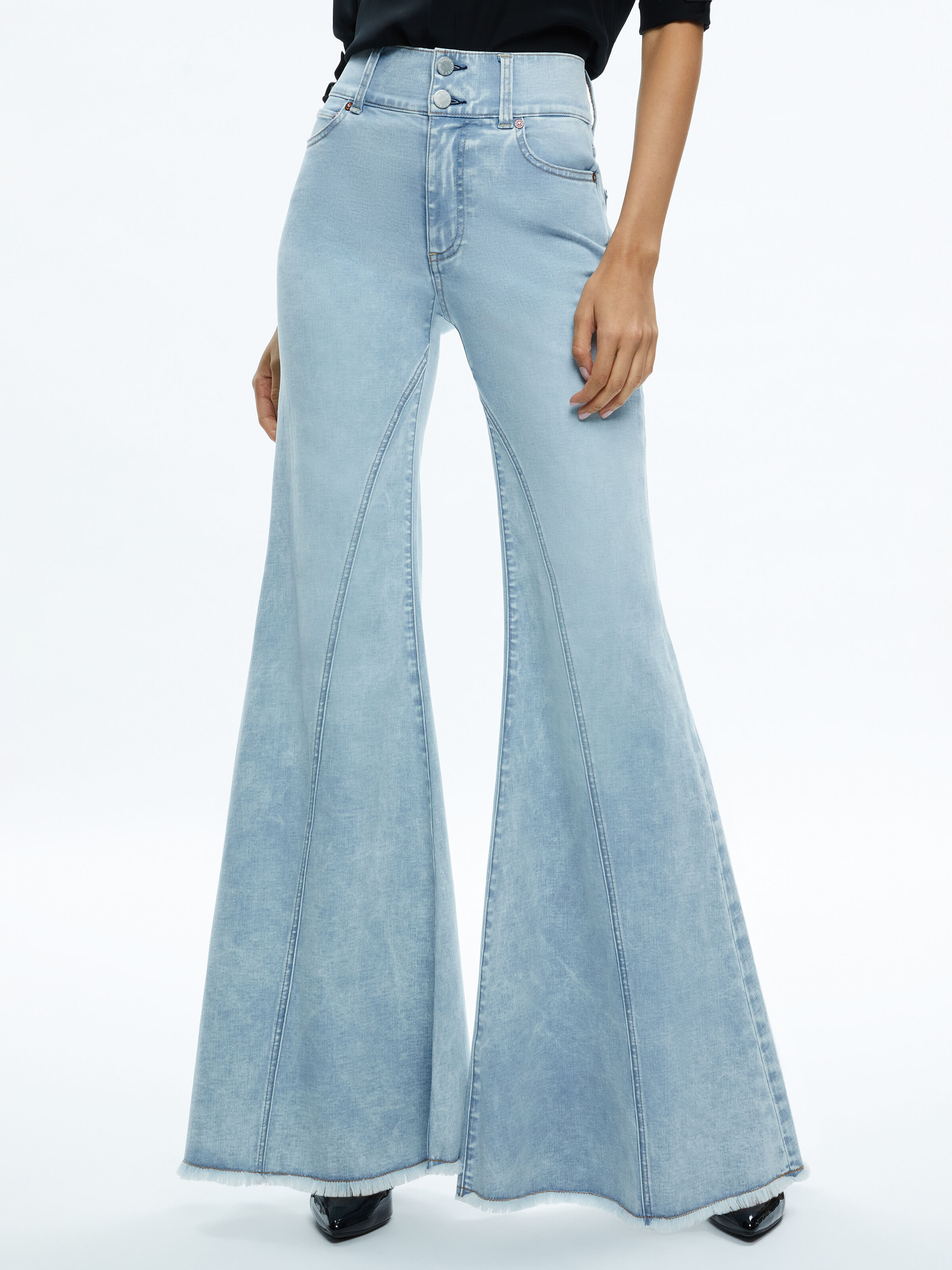 Alice and olivia wide leg jeans top