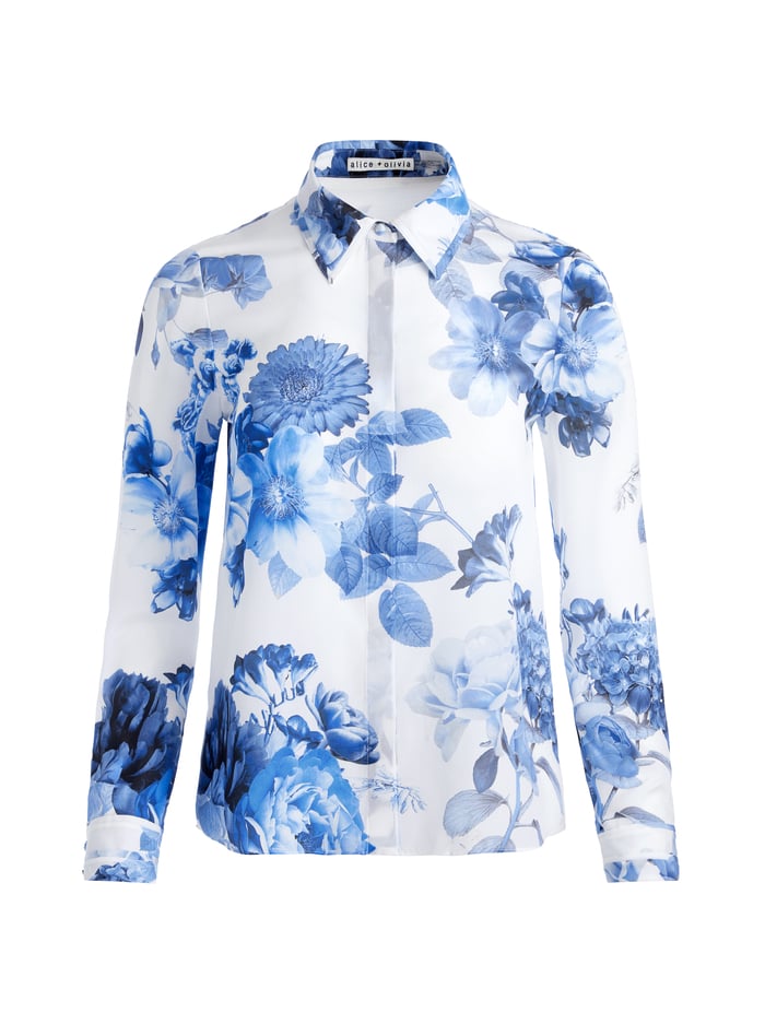WILLA SILK BLOUSE - AFFECTION SMALL image 5 - Alice And Olivia