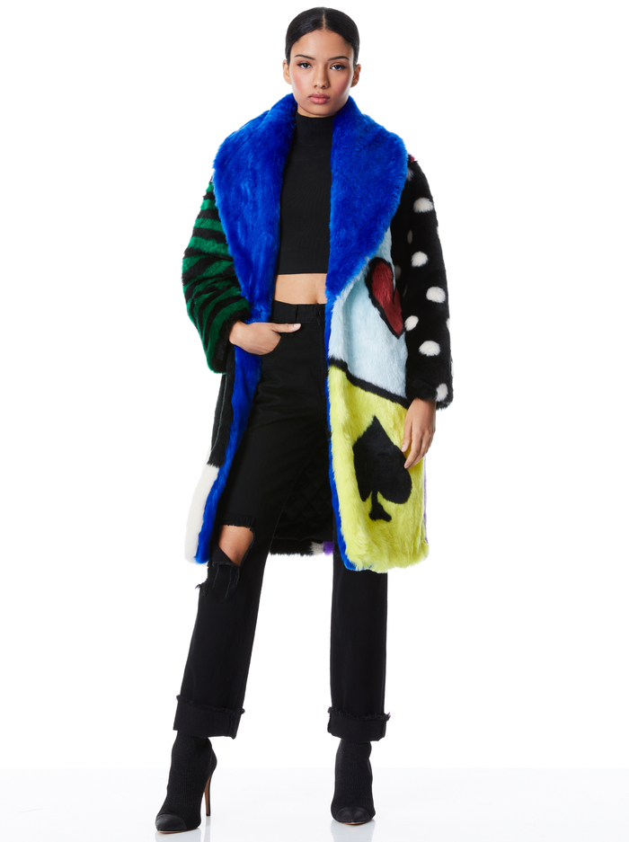 YETTA FAUX FUR COAT - WILD STACE/MULTI image 2 - Alice And Olivia
