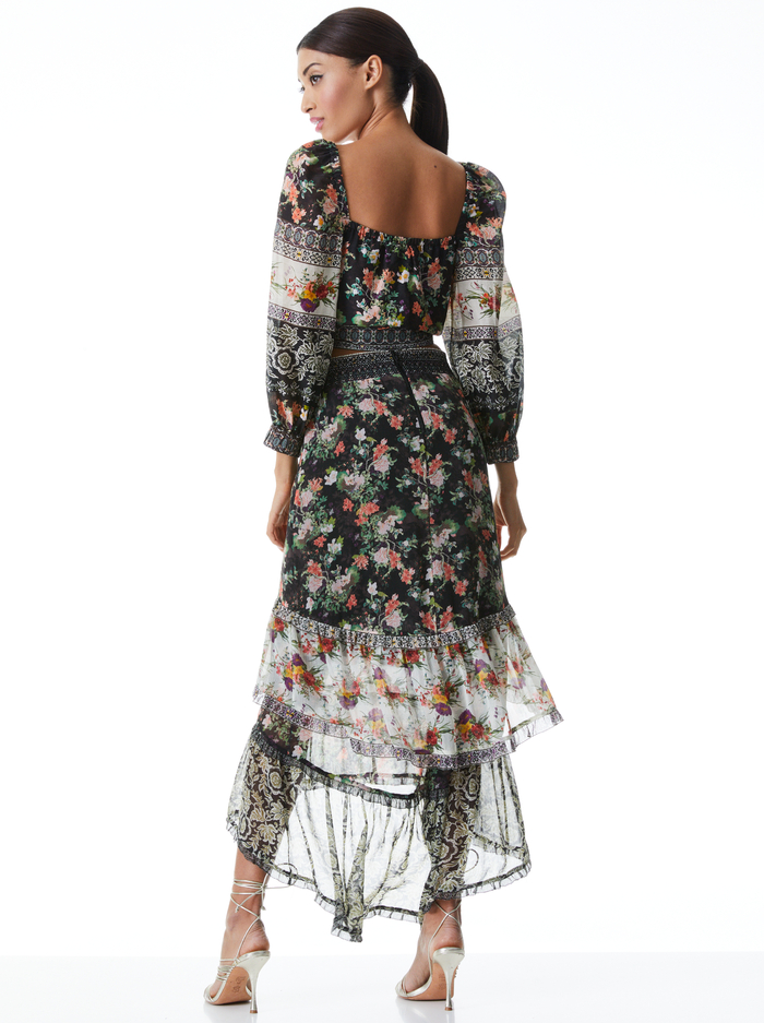 CARALIE HIGH LOW SKIRT - DREAM CASTLE MULTI image 1 - Alice And Olivia