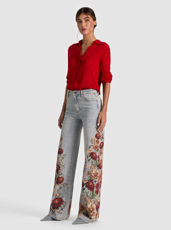 ROCKSTAR BLUE/FLORAL RADIANCE-CHIC PRINTED JEAN