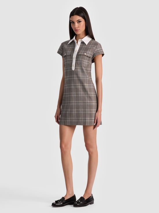 DARK CHOCOLATE/OFF WHITE-DARBY MINI DRESS