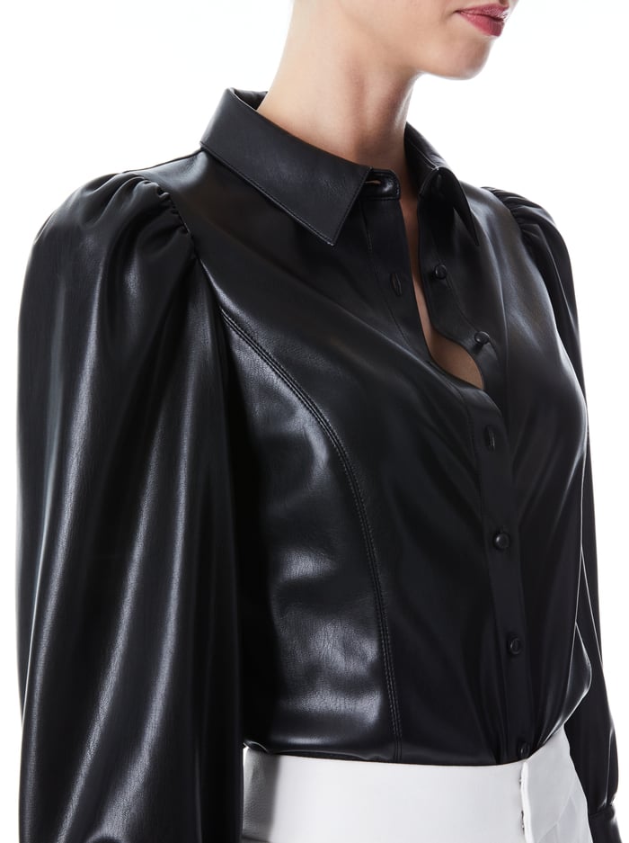 NADINE VEGAN TOP - BLACK image 3 - Alice And Olivia