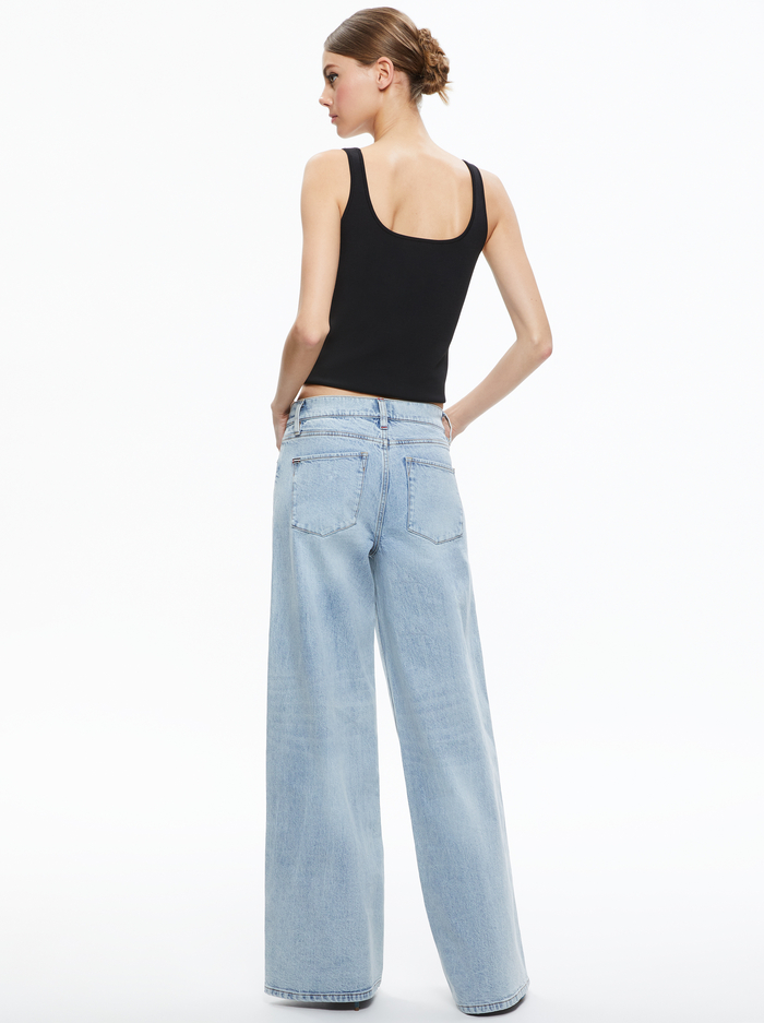TRISH MID RISE BAGGY JEAN - ROCKSTAR BLUE image 2 - Alice And Olivia