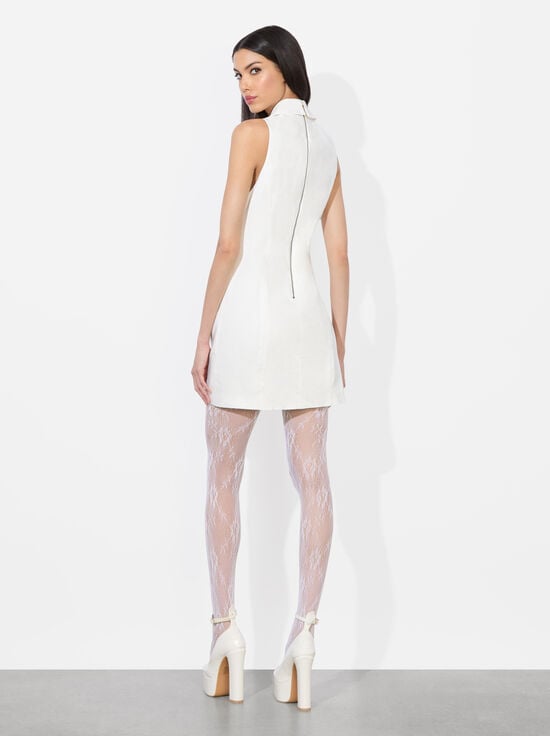 OFF WHITE-MERITT LINEN TUXEDO DRESS