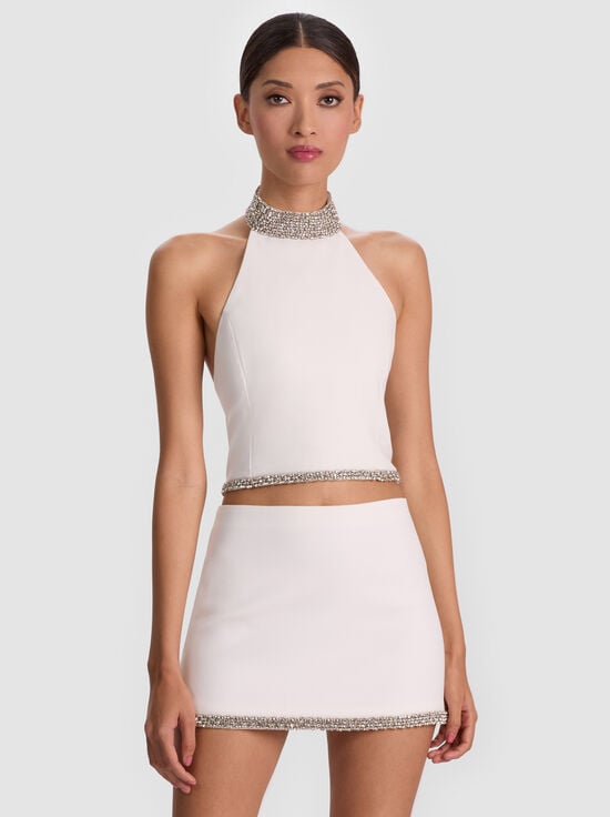 OFF WHITE-GATZ EMBELLISHED TOP