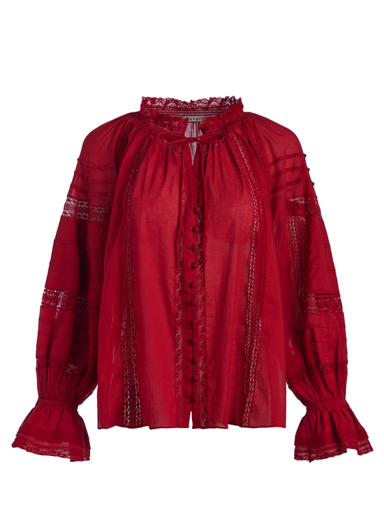 DARK CHERRY-JOSEPHINE BLOUSE
