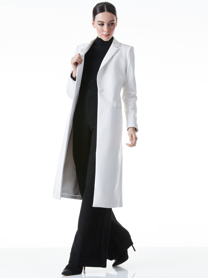 MACEY VEGAN LEATHER LONG BLAZER - OFF WHITE image 2 - Alice And Olivia