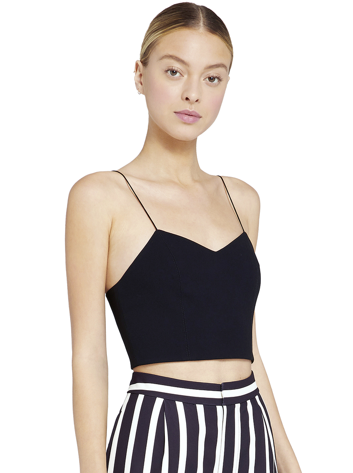 ARCHER CROPPED TANK - BLACK - Alice And Olivia
