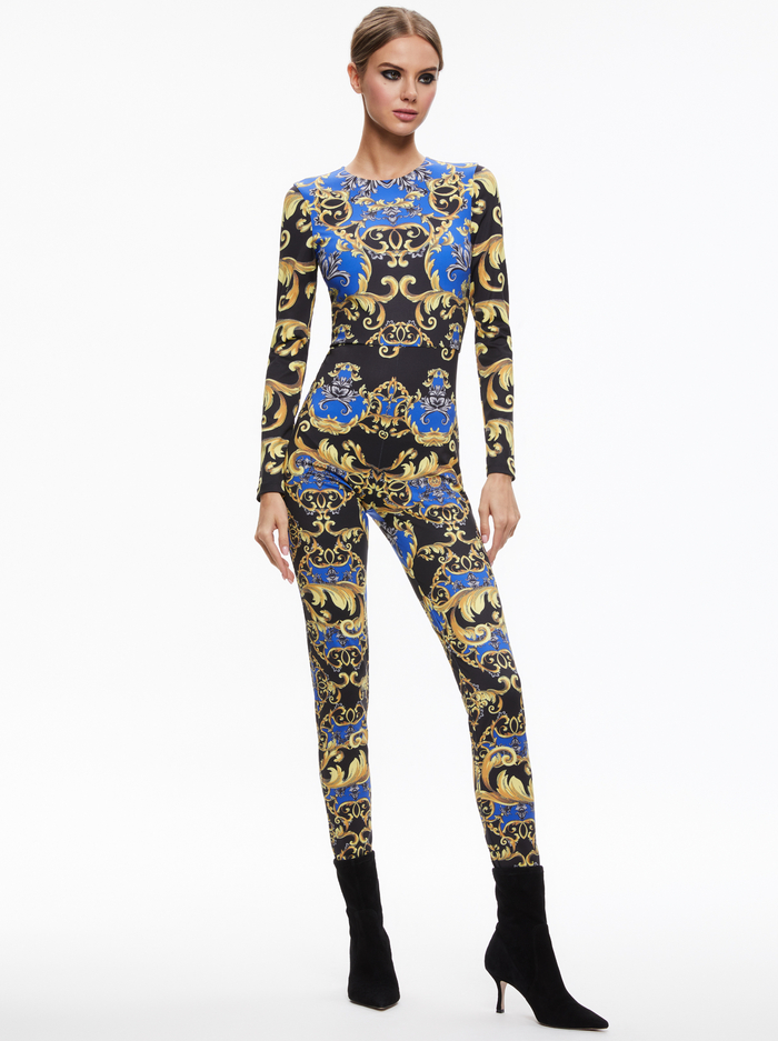 FREDDIE CREWNECK CATSUIT - REGAL ROMANCE SAPPHIRE image 4 - Alice And Olivia