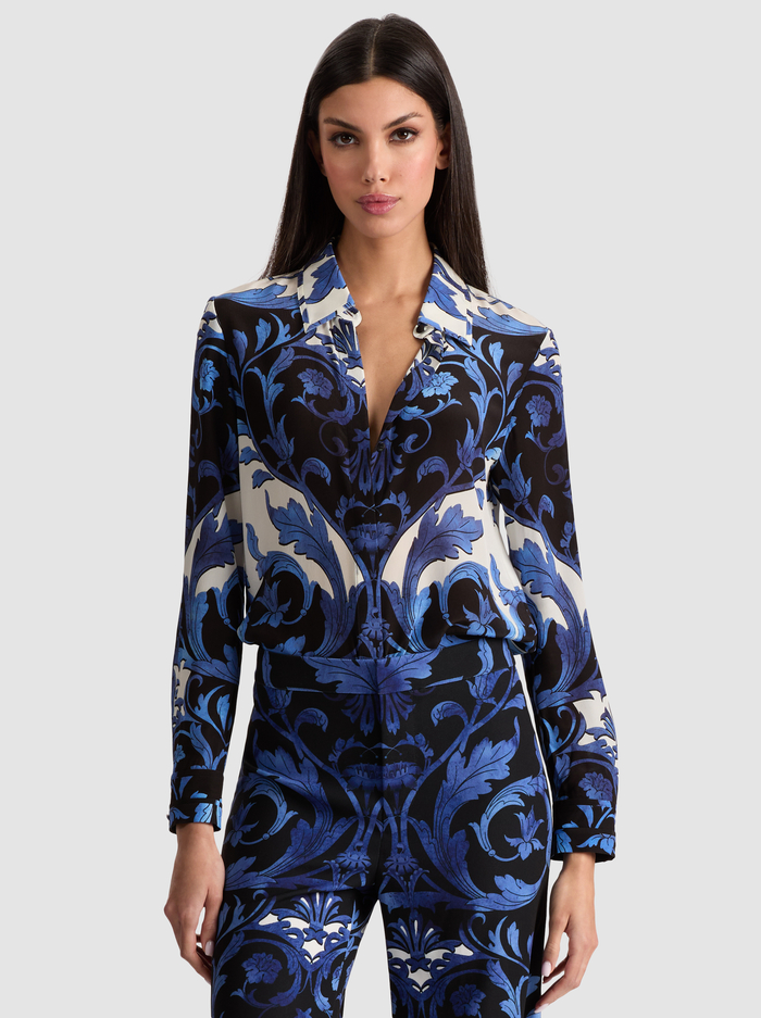 WILLA SILK BLOUSE - REGAL RETREAT - Alice And Olivia