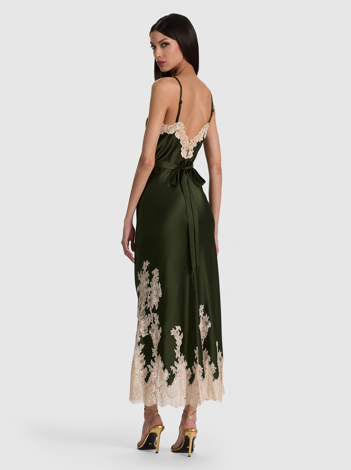 JULIETTA LACE SLIP DRESS - DARK FERN/BISCOTTI image 2 - ALICE + OLIVIA