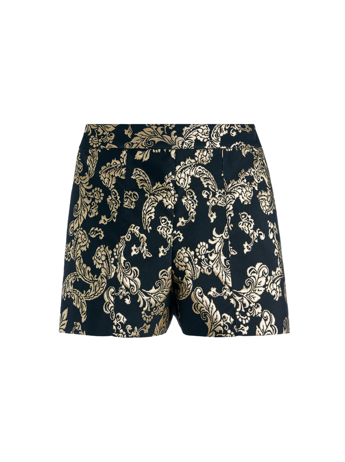 HERA METALLIC HIGH WAIST SHORT - BLACK/LIGHT GOLD image 5 - Alice And Olivia