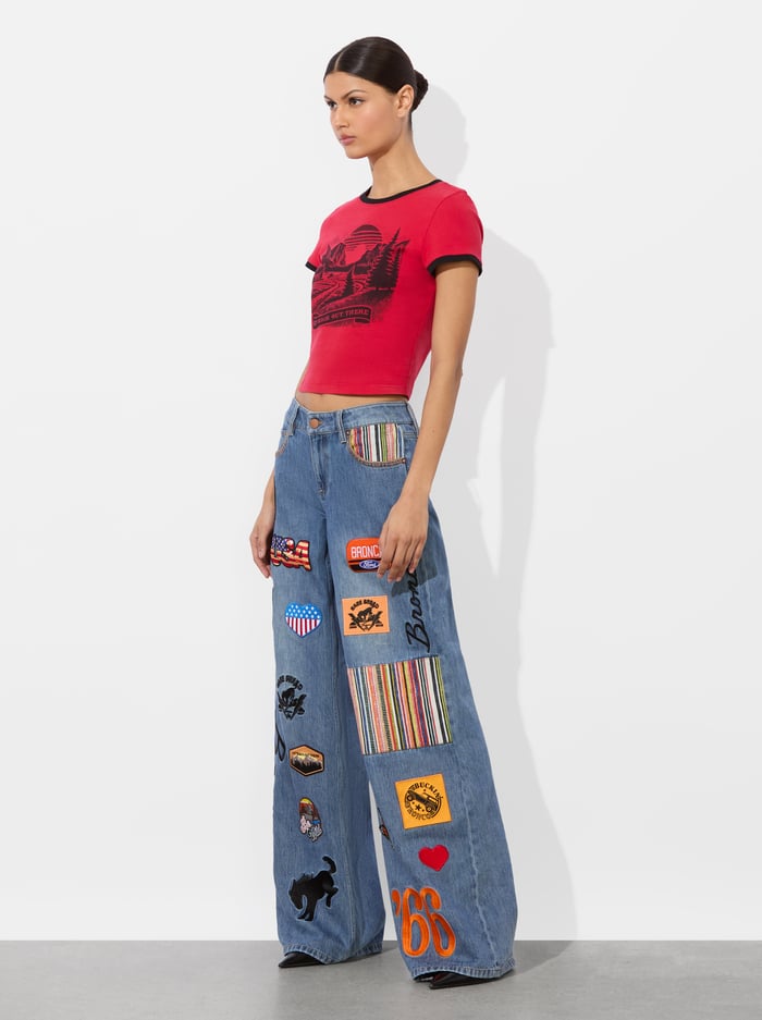 A+O X BRONCO ONIE BABY TEE - GET BACK OUT THERE image 4 - Alice And Olivia