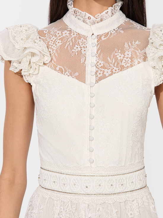 OFF WHITE-VERNITA EMBROIDERED MINI DRESS