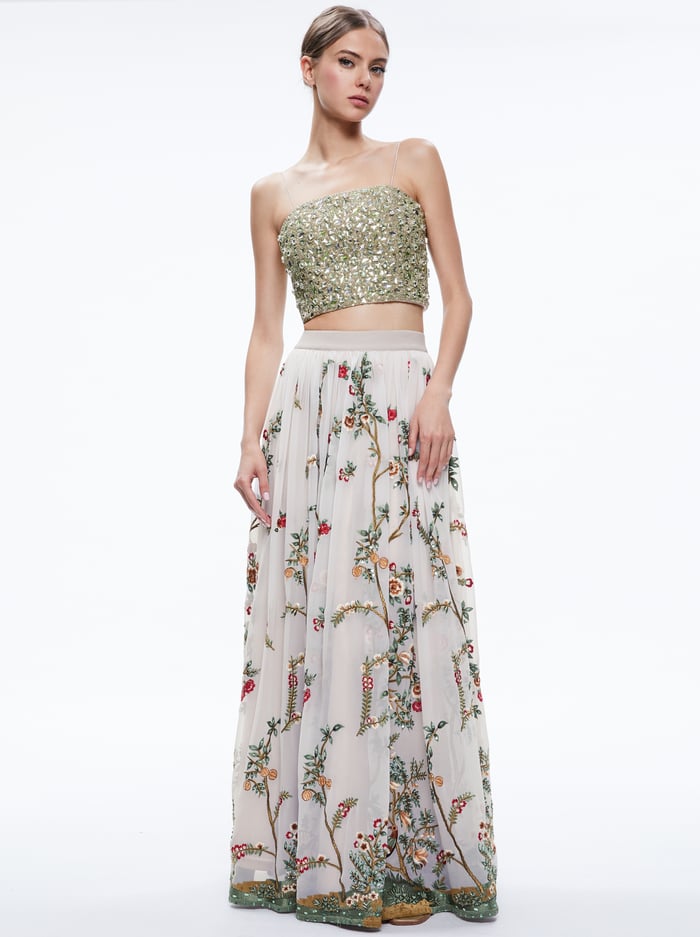 CATRINA EMBELLISHED GOWN MAXI SKIRT - CHAMPAGNE/MULTI image 2 - Alice And Olivia
