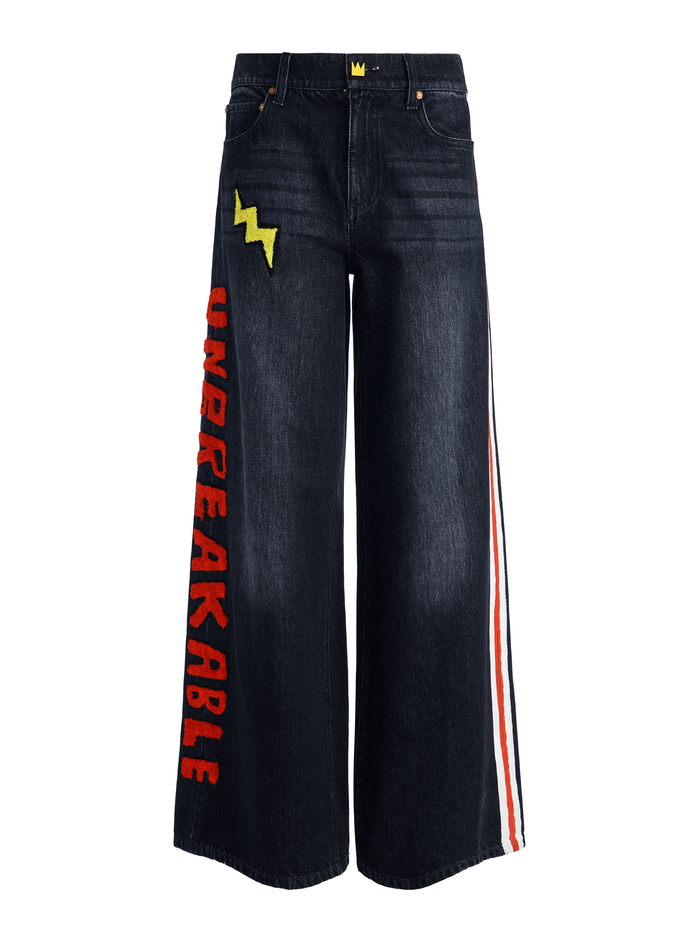 A+O X BASQUIAT TRISH JEAN - MAYA CHARCOAL BLACK image 5 - Alice And Olivia