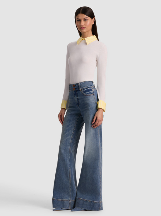 SOFT WHITE/BUTTER-PORLA COLLARED SWEATER