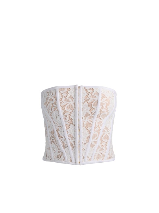 OFF WHITE/ALMOND-COSETTE LACE CORSET